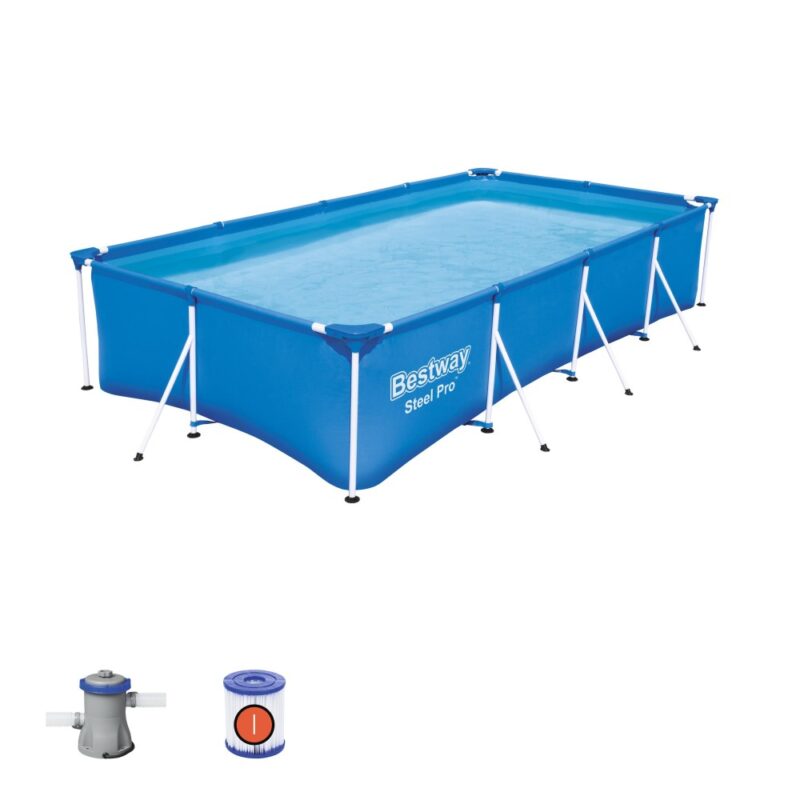 13ft 1 Steel Pro Rectangular Pool Set 1