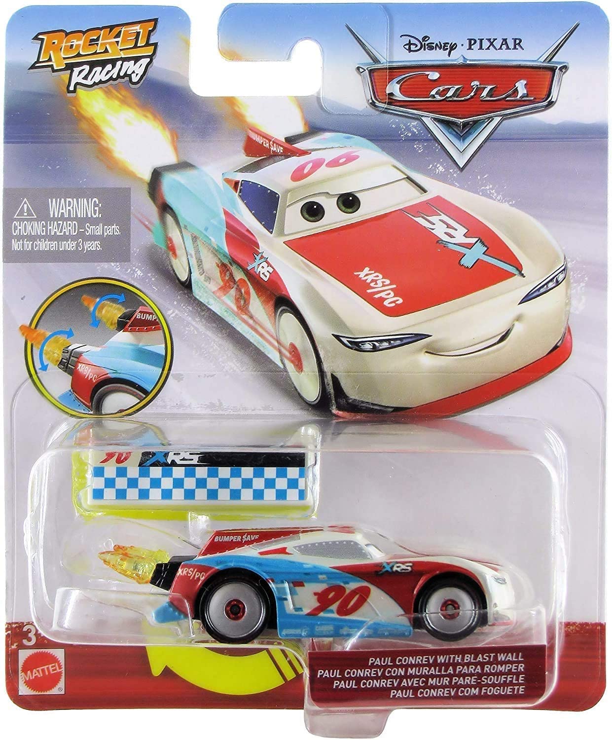 Disney and Pixar Cars XRS Rocket Racing Lightning McQueen with Spinning  Flames 